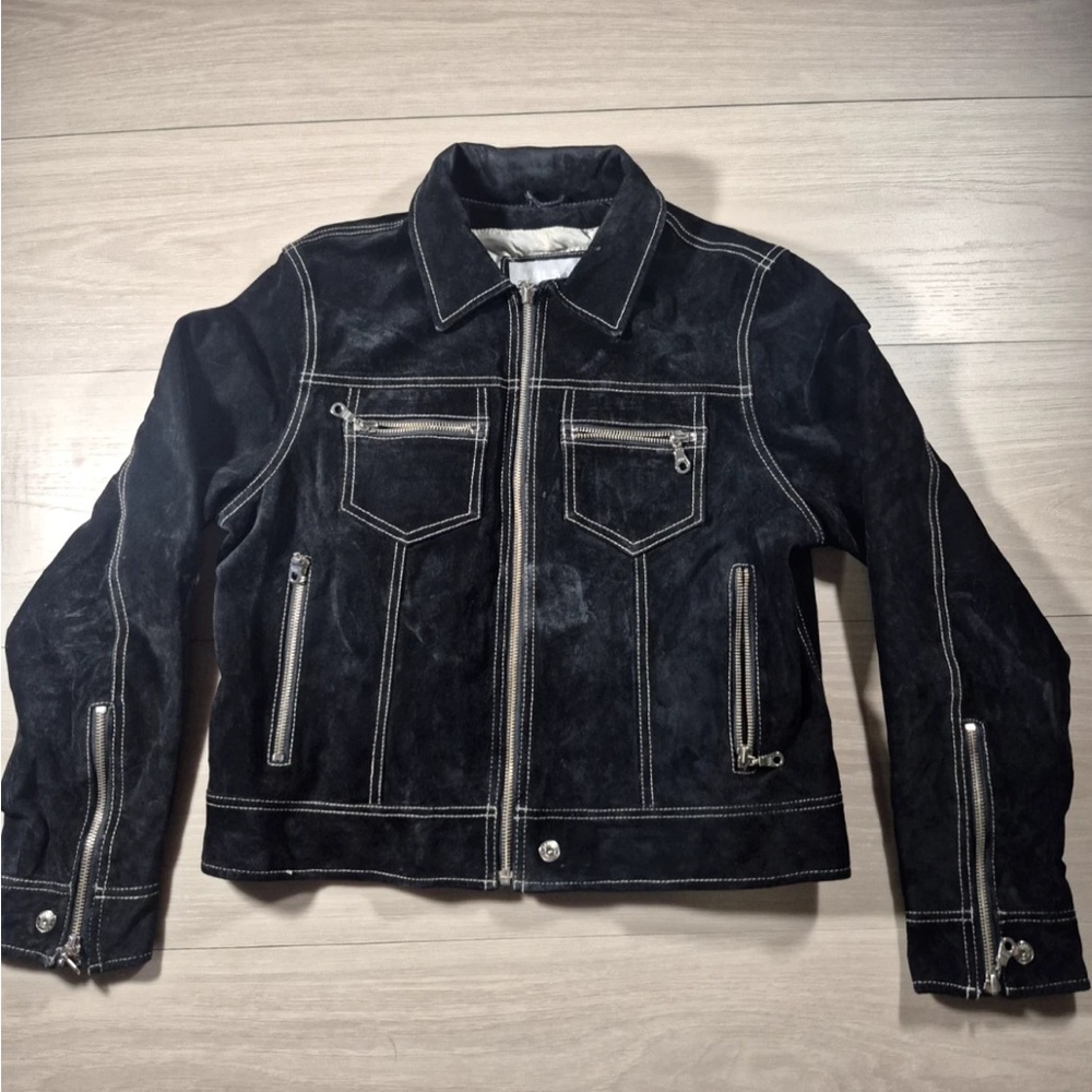 Vintage Wilsons Leather Maxima Jacket with White Contrast Stitching
